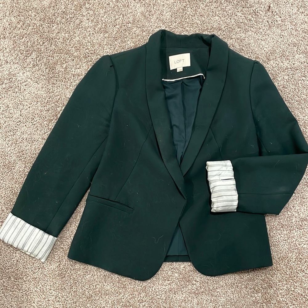 Dark green blazer from LOFT